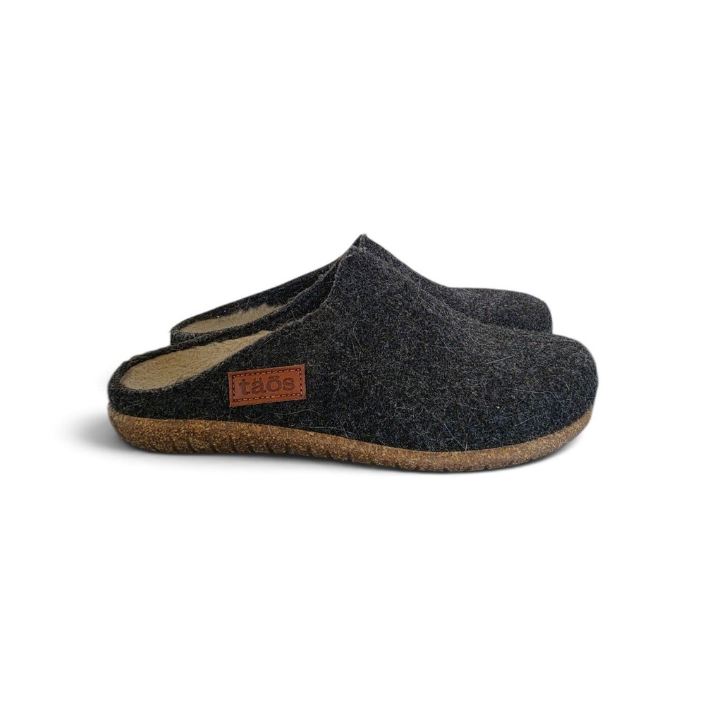 Taos Wool Gray Boho Cottage Coastal Grandma Mules Clogs Slippers EU 37 US 6.5